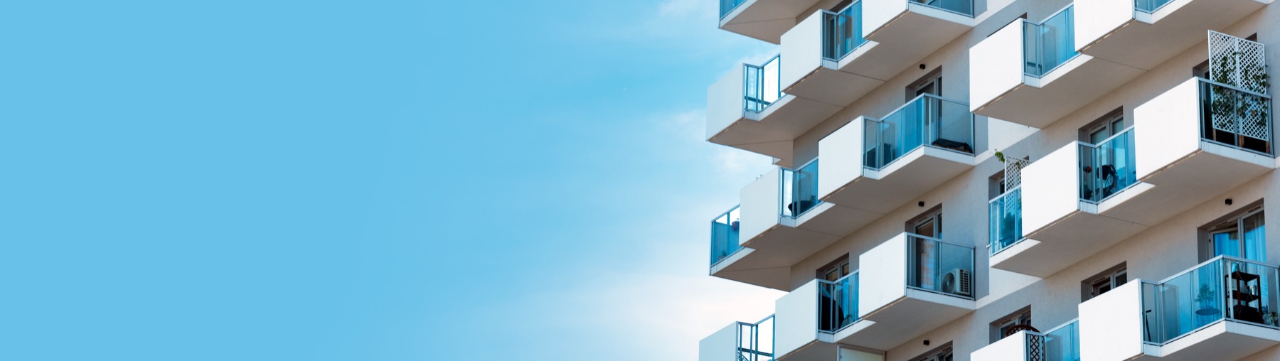 A modern apartment building with balconies