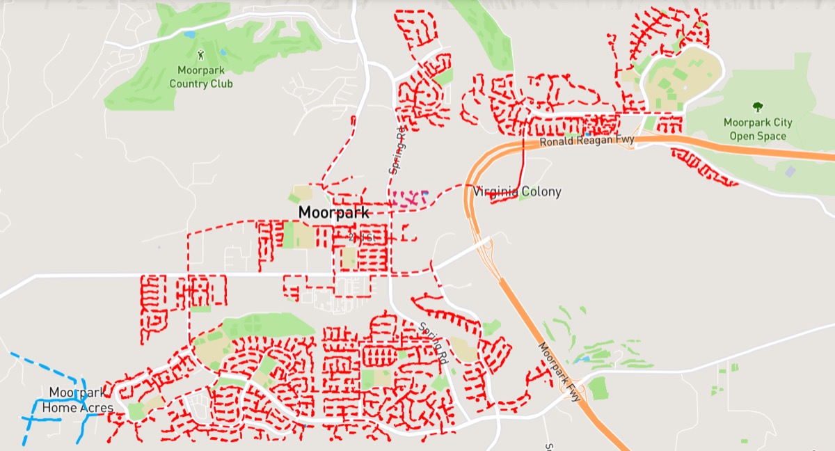 Map of the Aspire Fiber build across Moorpark